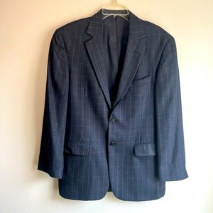 Size 40R Dark Blue Men’s 2 Button Plaid Sports Coat